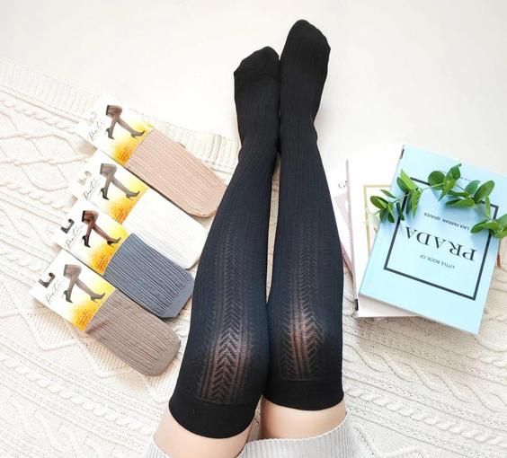 جوراب ساق بلند ضخیم گندم